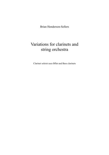 Variations For Clarinets And String Orchestra Sheet Music