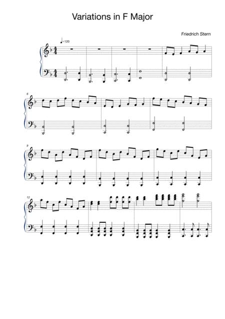 Free Sheet Music Variations In F Major