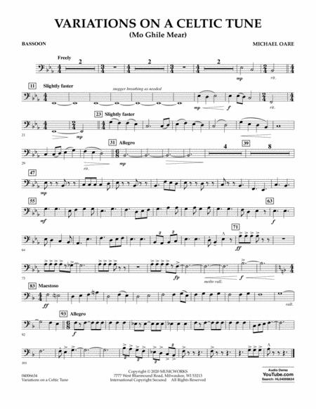 Variations On A Celtic Tune Mo Ghile Mear Bassoon Sheet Music