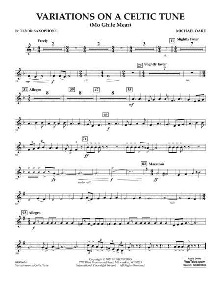 Free Sheet Music Variations On A Celtic Tune Mo Ghile Mear Bb Tenor Saxophone
