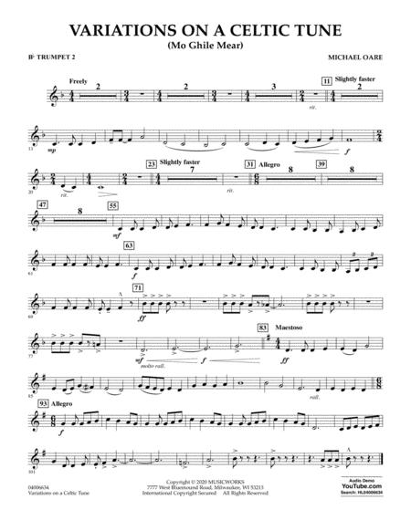 Free Sheet Music Variations On A Celtic Tune Mo Ghile Mear Bb Trumpet 2