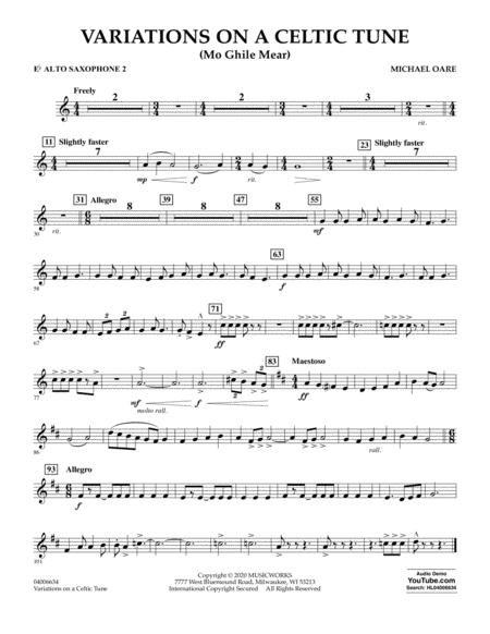 Free Sheet Music Variations On A Celtic Tune Mo Ghile Mear Eb Alto Saxophone 2