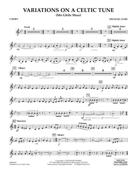 Variations On A Celtic Tune Mo Ghile Mear F Horn Sheet Music