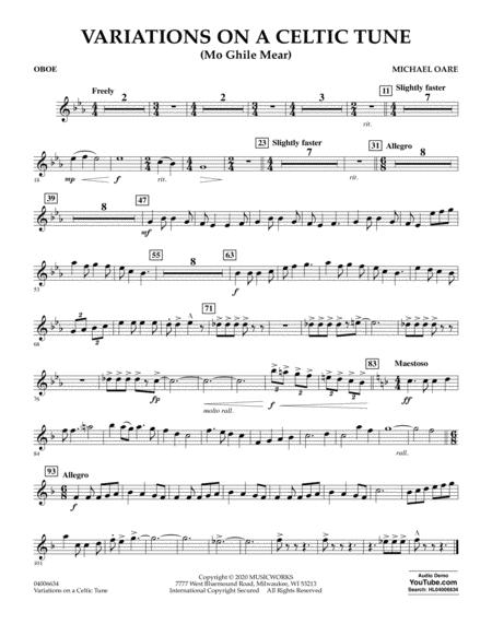 Variations On A Celtic Tune Mo Ghile Mear Oboe Sheet Music