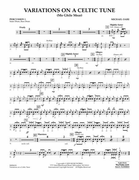 Variations On A Celtic Tune Mo Ghile Mear Percussion 1 Sheet Music