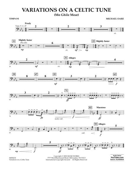 Variations On A Celtic Tune Mo Ghile Mear Timpani Sheet Music