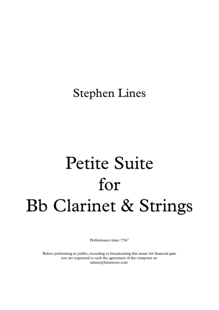 Free Sheet Music Variations On A Theme For Bb Clarinet And Strings