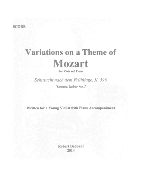 Variations On A Theme Of Mozart Komm Lieber Mai Sheet Music