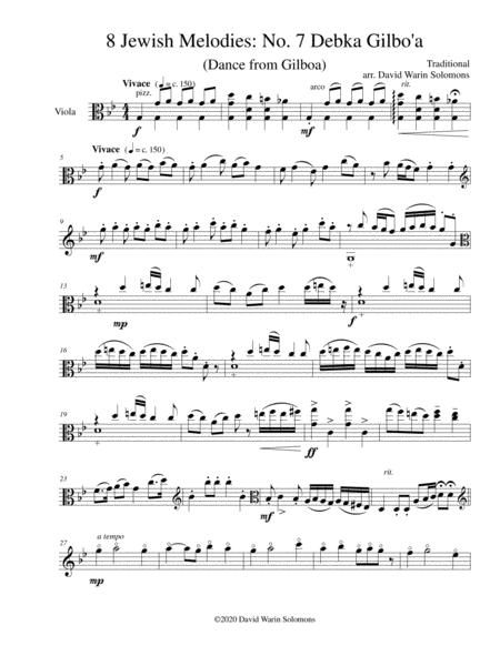 Variations On Debka Gilbo A Dance From Gilboa For Viola Solo Sheet Music