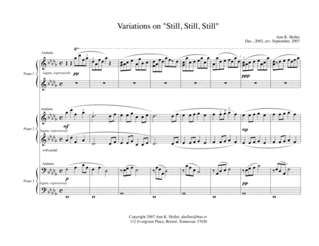 Variations On Still Still Still Sheet Music