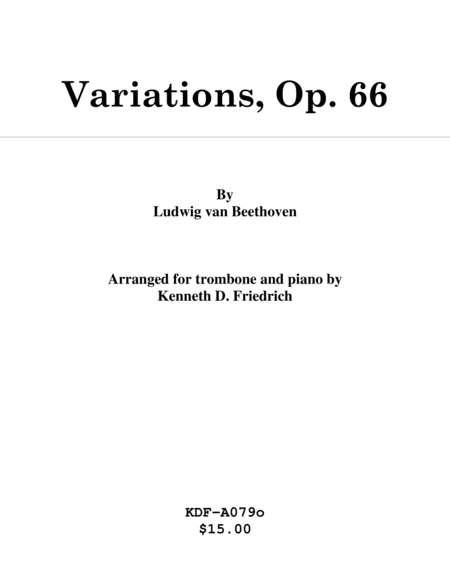 Variations Op 66 Trombone And Piano Sheet Music