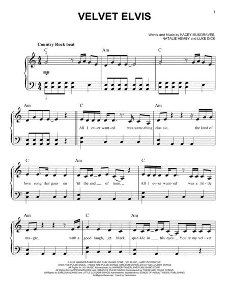 Free Sheet Music Velvet Elvis