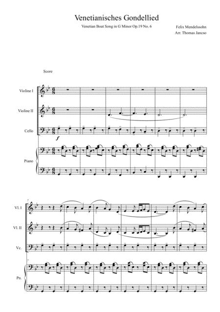 Free Sheet Music Venetian Boat Song Op 19 No 6