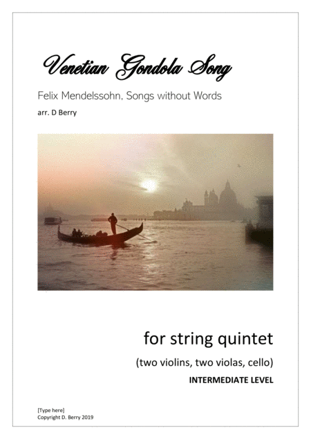 Venetian Gondola Song Sheet Music