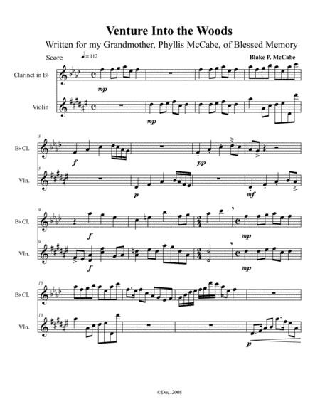 Venture Into The Woods Sheet Music