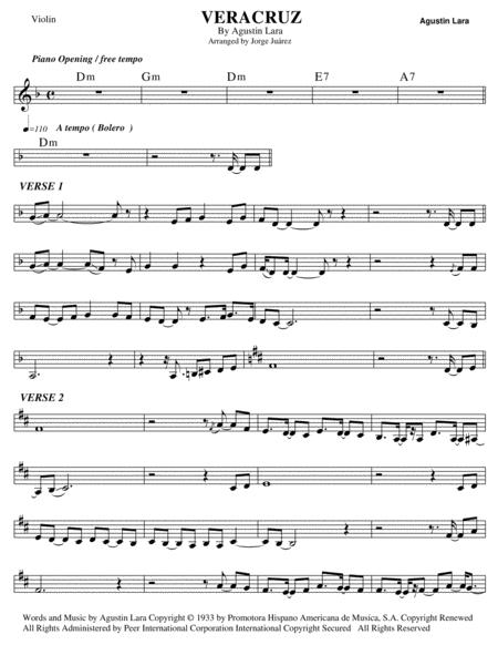 Veracruz Violin Sheet Music