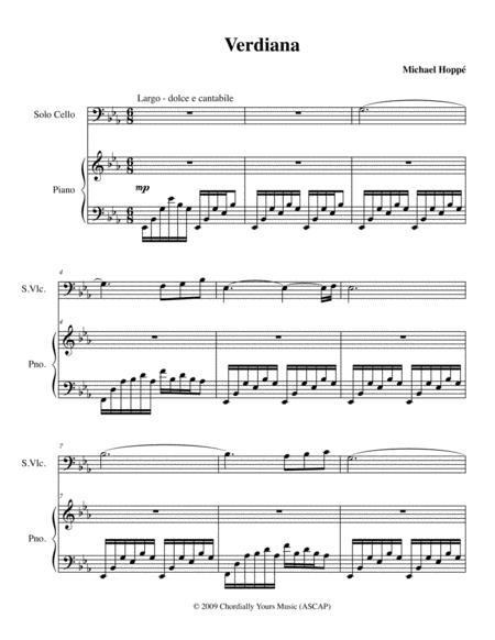 Free Sheet Music Verdiana For Cello