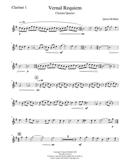 Free Sheet Music Vernal Requiem Clarinet 1