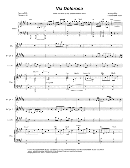 Via Dolorosa Duet For Bb Trumpet Sheet Music