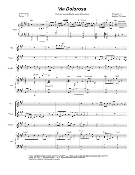 Via Dolorosa For Violin Duet Sheet Music