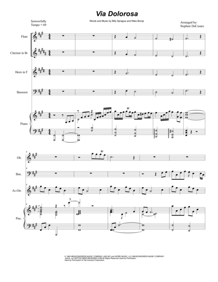 Free Sheet Music Via Dolorosa Woodwind Quintet