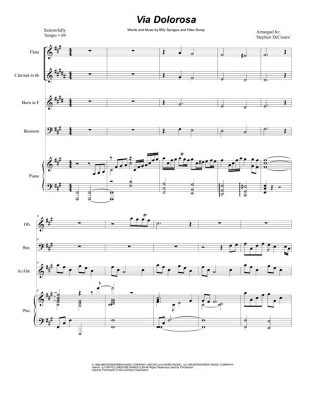 Via Dolorosa Woodwind Quintet Sheet Music