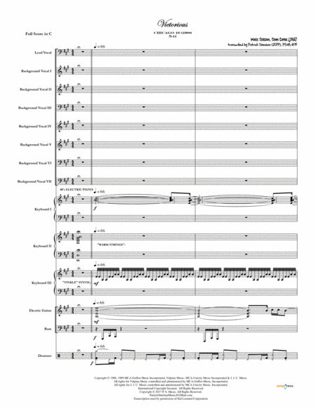 Free Sheet Music Victorious Chicago Full Score Set Of Parts