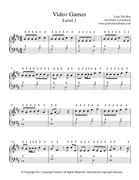 Video Games Sheet Music