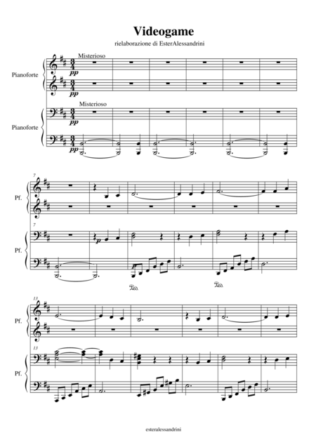 Videogame Per Pianoforte A 4 Mani Sheet Music