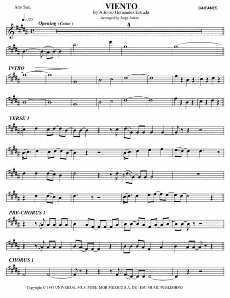 Viento Alto Sax Sheet Music