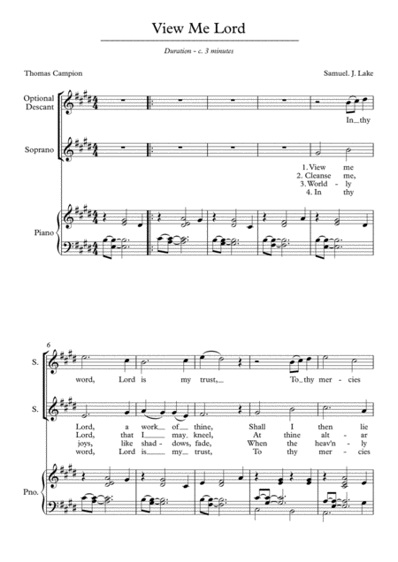 View Me Lord Sheet Music