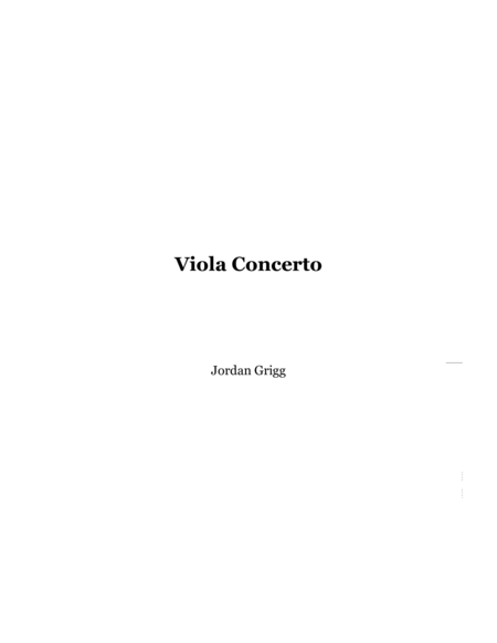 Viola Concerto Score And Parts Sheet Music