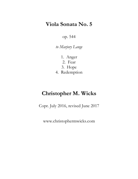 Viola Sonata No 5 Sheet Music