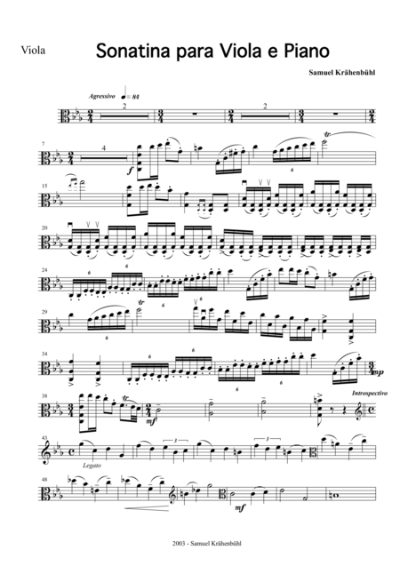 Viola Sonatina Viola Part Sheet Music