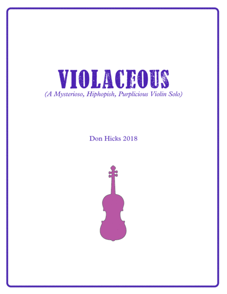 Free Sheet Music Violaceous A Mysterioso Hiphopish Purplicious Violin Solo