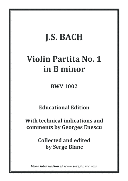 Violin Partita In B Minor Sheet Music