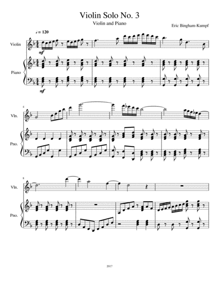 Violin Solo No 3 Sheet Music