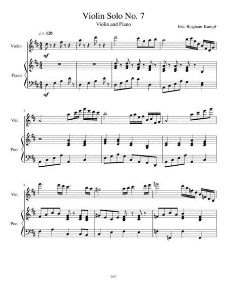 Free Sheet Music Violin Solo No 7