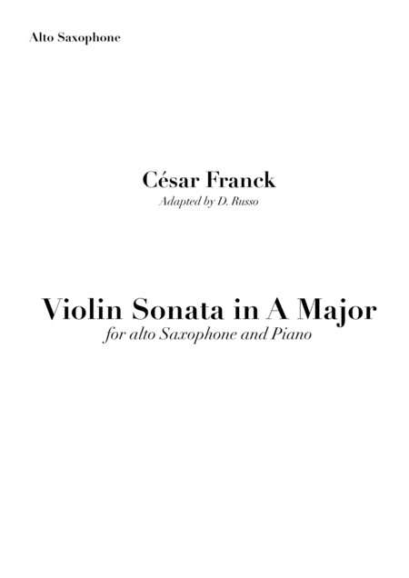 Free Sheet Music Violin Sonata In A Major