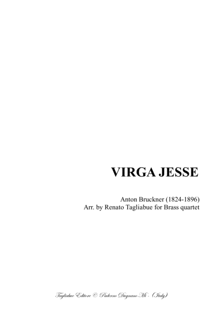 Virga Jesse Bruckner A Arr For Brass Quartet Sheet Music