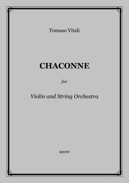 Free Sheet Music Vitali Chaconne For Violin And String Orchestra Score And Parts