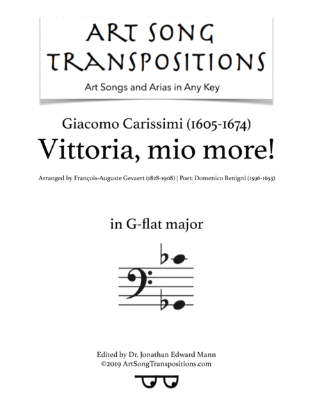 Free Sheet Music Vittoria Mio Core Transposed To G Flat Major Bass Clef