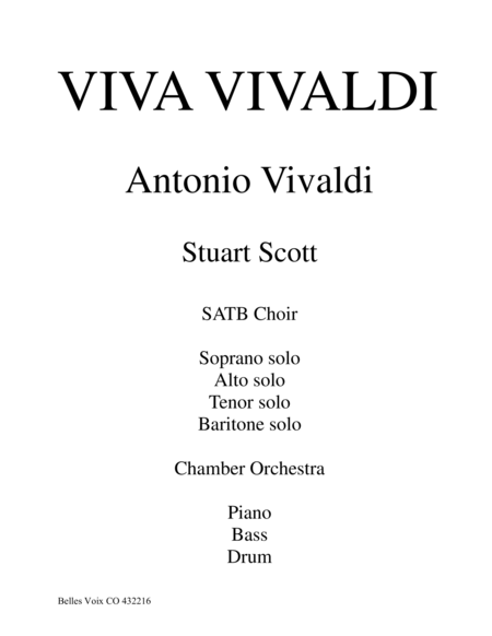 Viva Vivaldi Choral Sheet Music