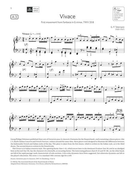 Free Sheet Music Vivace Grade 7 List A3 From The Abrsm Piano Syllabus 2021 2022