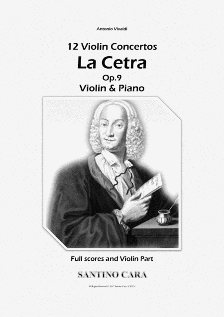 Vivaldi La Cetra Op 9 12 Concertos For Violin And Piano Full Scores And Violin Part Sheet Music