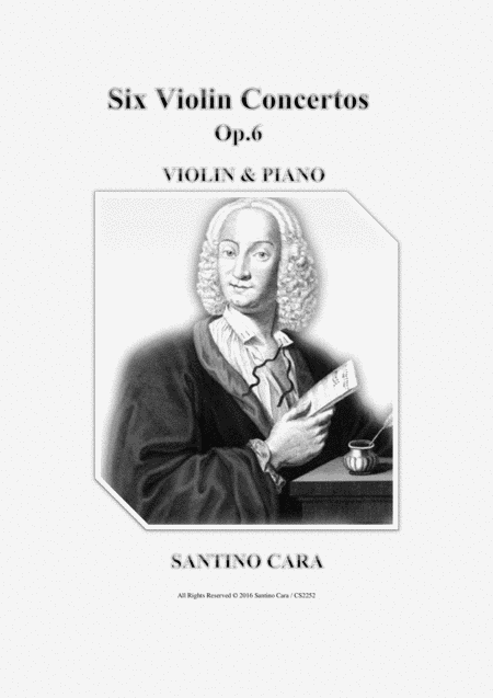 Vivaldi Six Violin Concertos For Violin And Piano Op 6 Scores And Violin Part Sheet Music