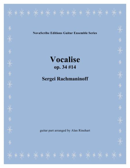 Vocalise Op 34 14 Arr For Voice Or Melody Instrument And Guitar Sheet Music