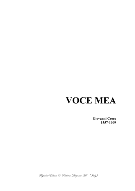 Voce Mea G Croce For Satb Choir Sheet Music