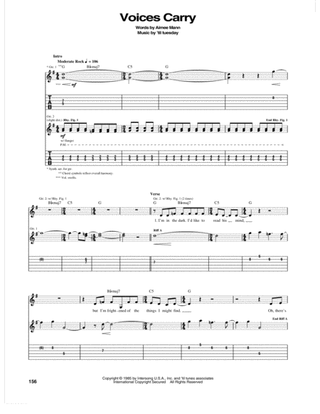 Voices Carry Sheet Music