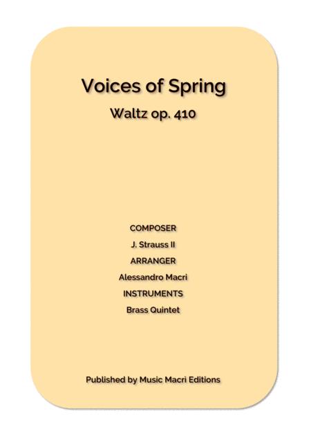 Free Sheet Music Voices Of Spring Waltz Op 410 By J Strauss Ii